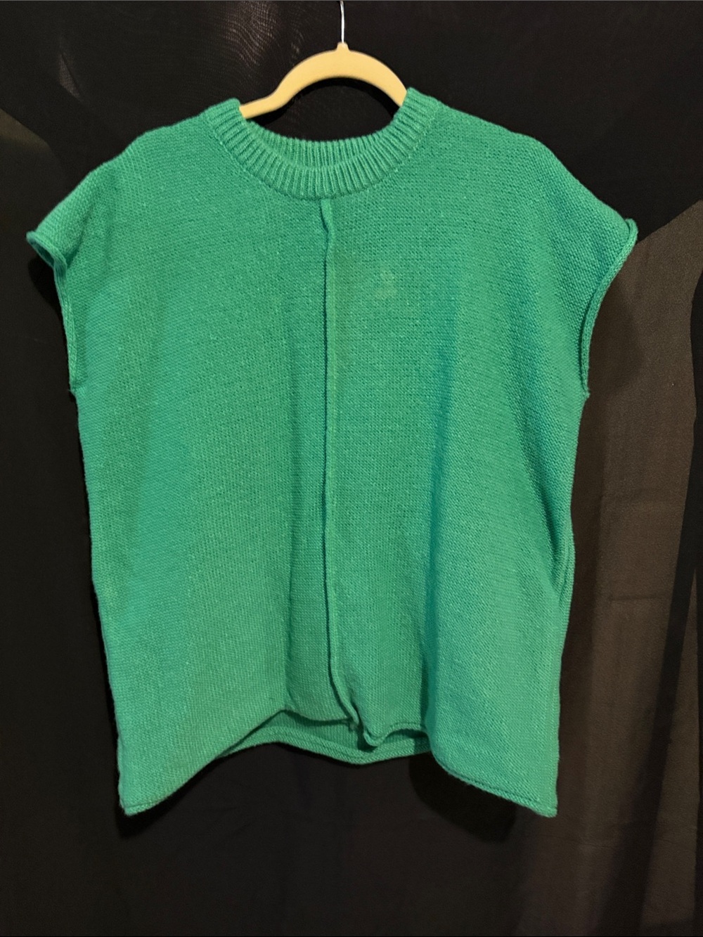 SHEIN Green Knit Cap Sleeve Sweater Tank